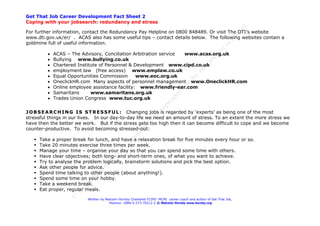 Job Hunt - Redundancy & Stress 