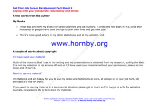 Job Hunt - Redundancy & Stress 