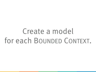 Create a model
for each BOUNDED CONTEXT.
 