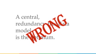 A central,
redundancy-free data
model
is the optimum.
 