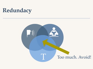 Redundacy




            T   Too much. Avoid!
 