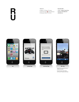 THIS IS A :                      WE ARE HERE :
   Memo     Note   Letter        1100 - 33 Bloor Street East
   Grocery List  Press Release   Toronto, ON M4W 3H1
   Ransom Note    To-Do          redurban.ca
 