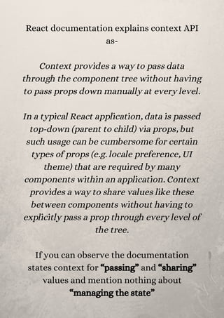 Redux and context api with react native app introduction, use cases ...