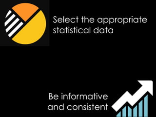 Select the appropriate
 statistical data




Be informative
and consistent
 