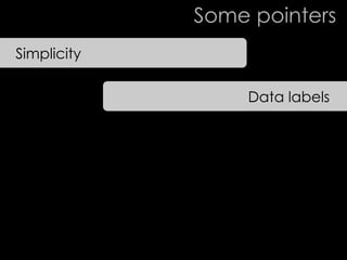 Some pointers
Simplicity

                 Data labels
 