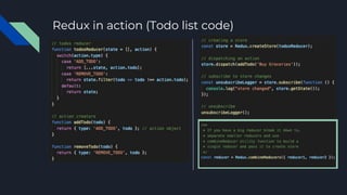Redux in action (Todo list code)
 