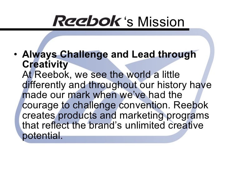 Reebok\\'s Vision and Mission - Susan