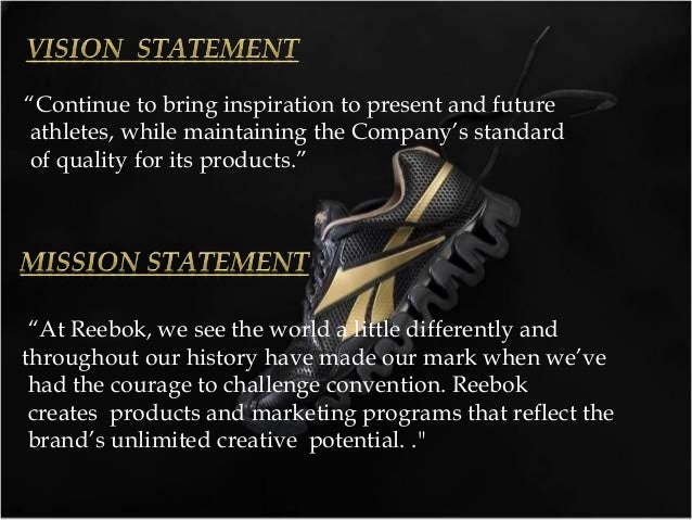 reebok mission and vision