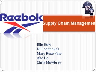 Supply Chain Management Elle How DJ Rodenbush Mary Rose Pino Abe Ho Chris Mowbray 