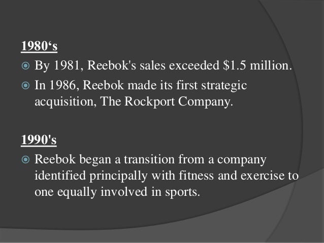 reebok mission and vision statement 