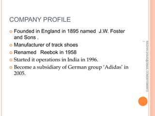 Reebok india company profile Clearance