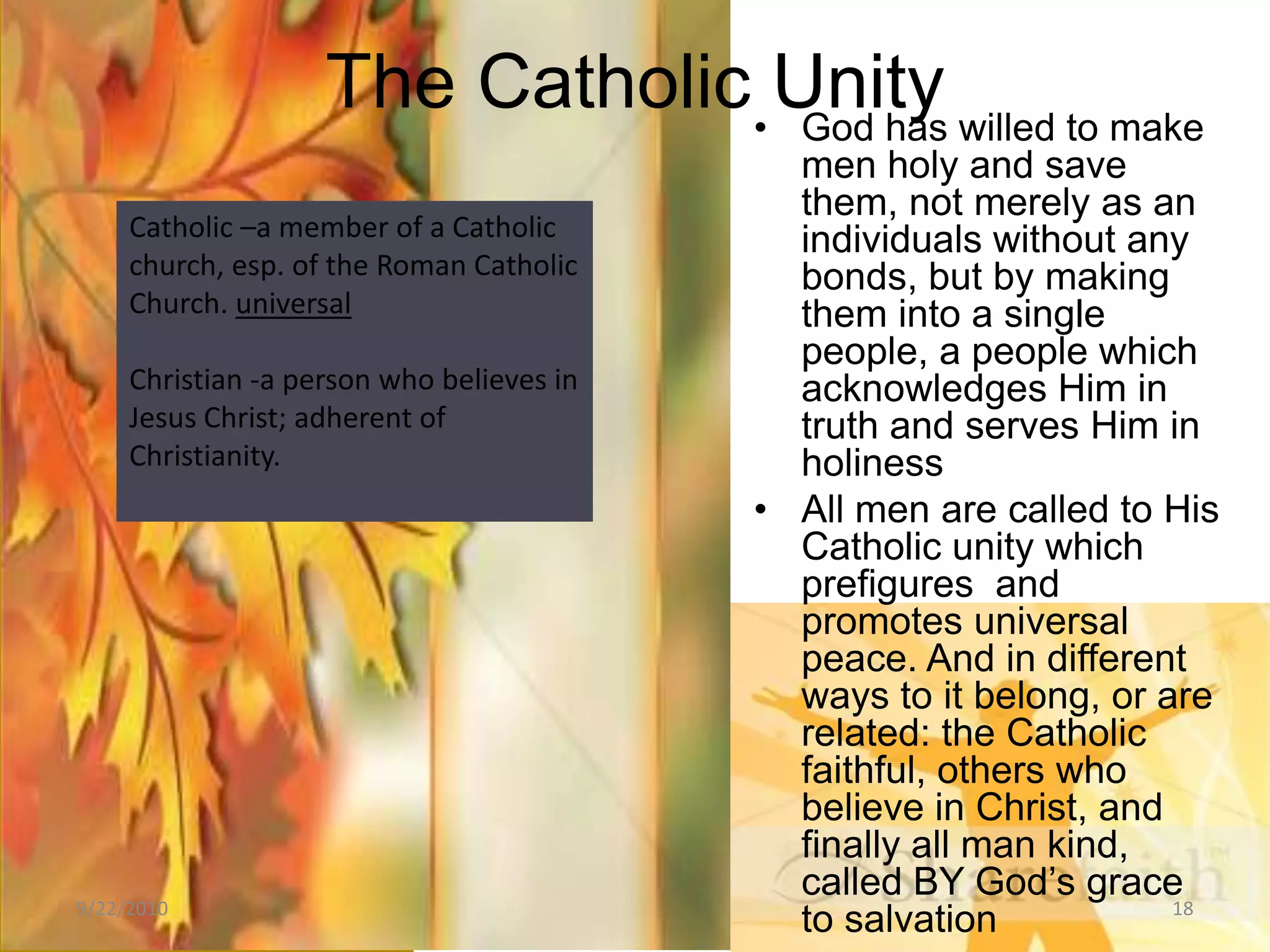Structures andMembershipThe Governing OfficeThe bishops, as vicars and legates of Christ, govern the particular Churches assigned to them by their counsels, exhortations and example.The Good Shepherd ought to be the model and “form” of the bishop’s pastoral office.9/21/201012