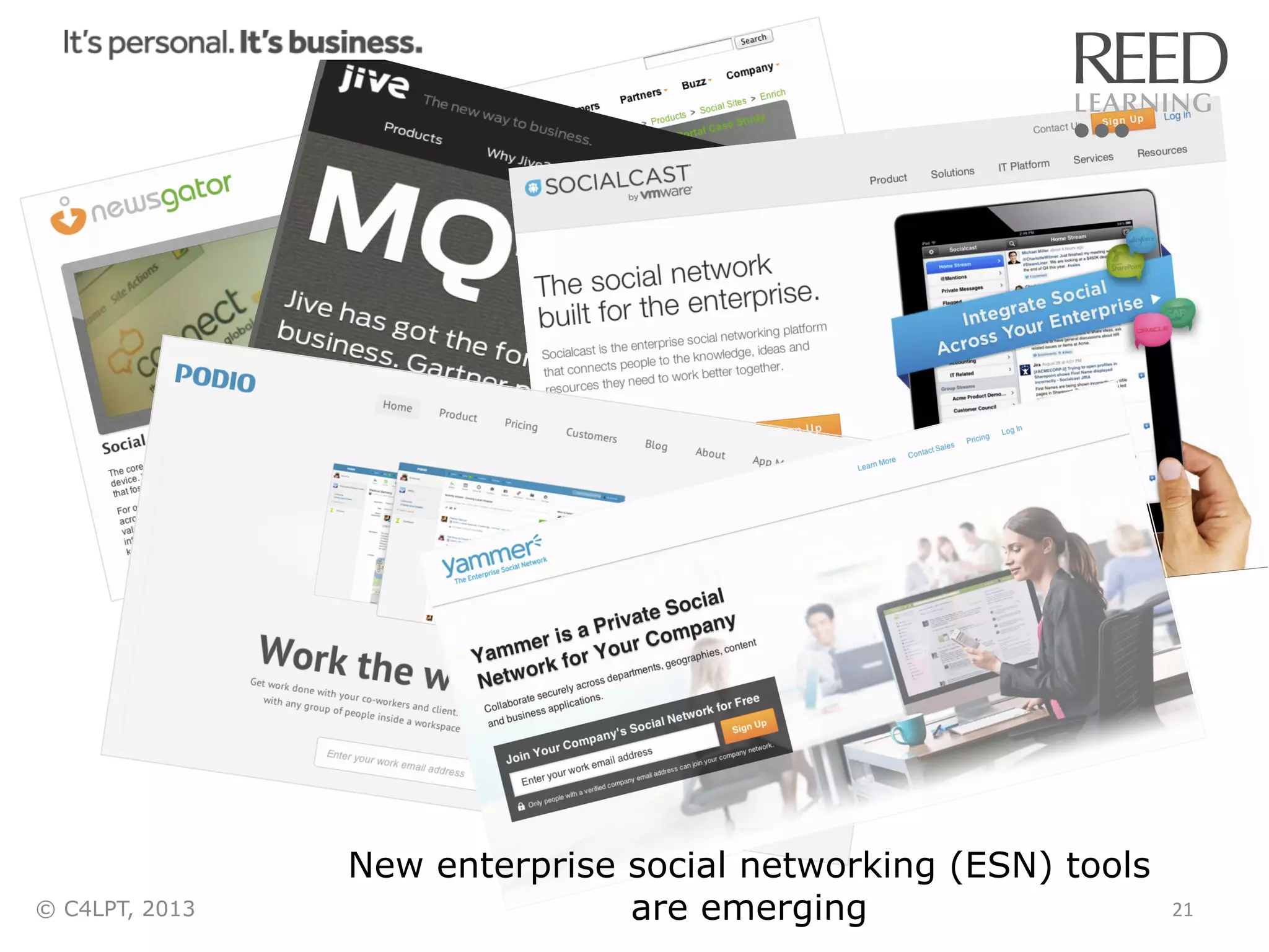 © C4LPT, 2013

New enterprise social networking (ESN) tools
are emerging

21	
  

 