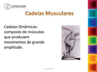 Cadeias Dinâmicas:
composto de músculos
que produzem
movimentos de grande
amplitude.
Fabio Mazzola
 