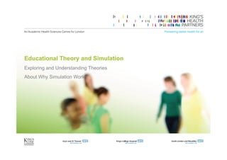 Educational Theory and Simulation
Exploring and Understanding Theories
About Why Simulation Works
 
