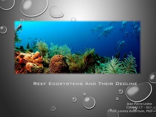 Reef Ecosystems And Their Decline
Jean Pierre Ledee
CIAM 6117 – 0U1
Prof. Loretta Robertson, PhD
 