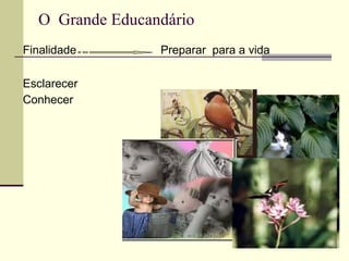 O Grande Educandário
Finalidade Preparar para a vida
Esclarecer
Conhecer
 