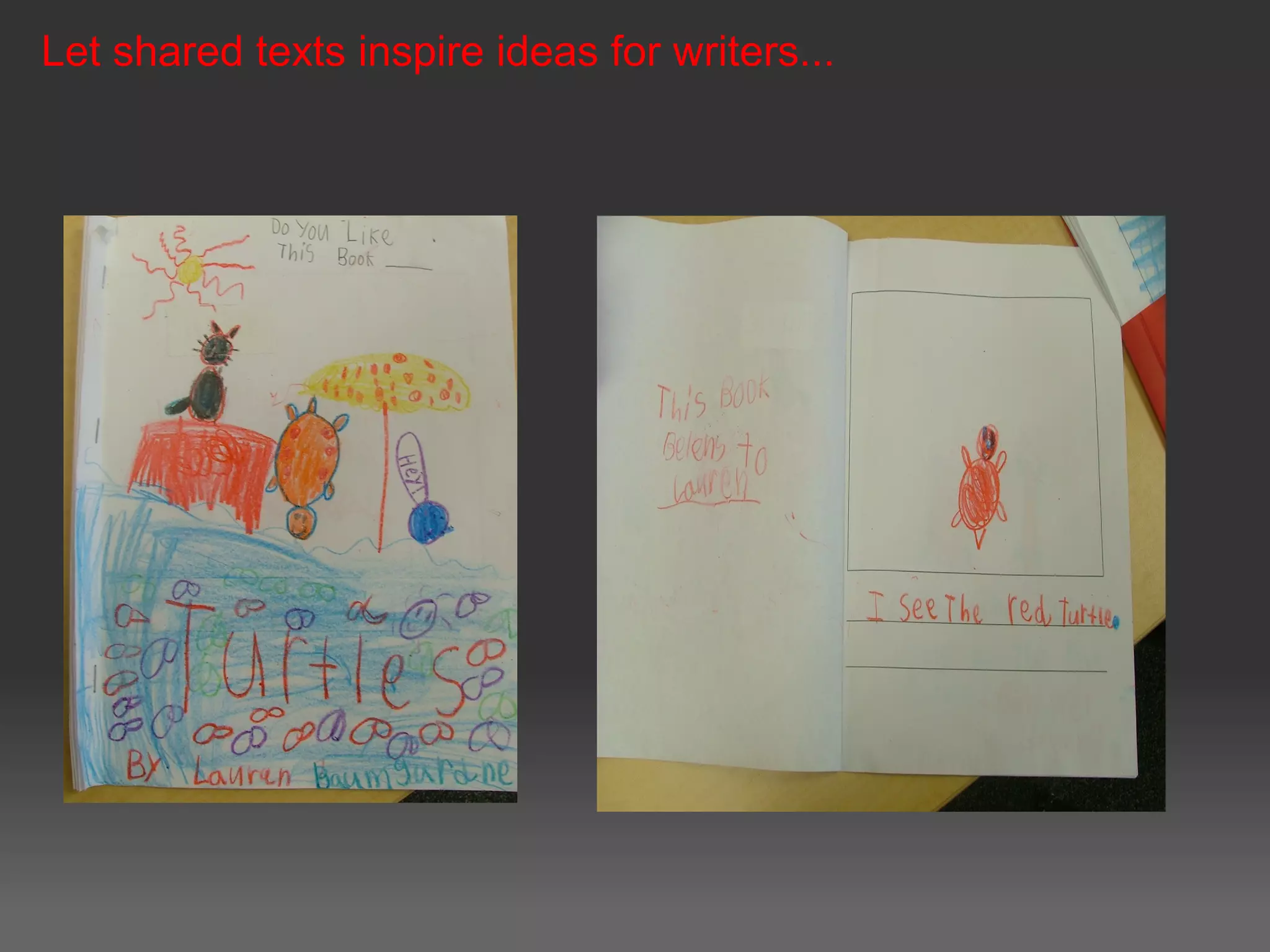 Let shared texts inspire ideas for writers...
 