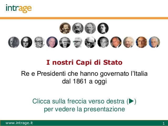 In nostri capi di Stato Re e presidenti d'Italia