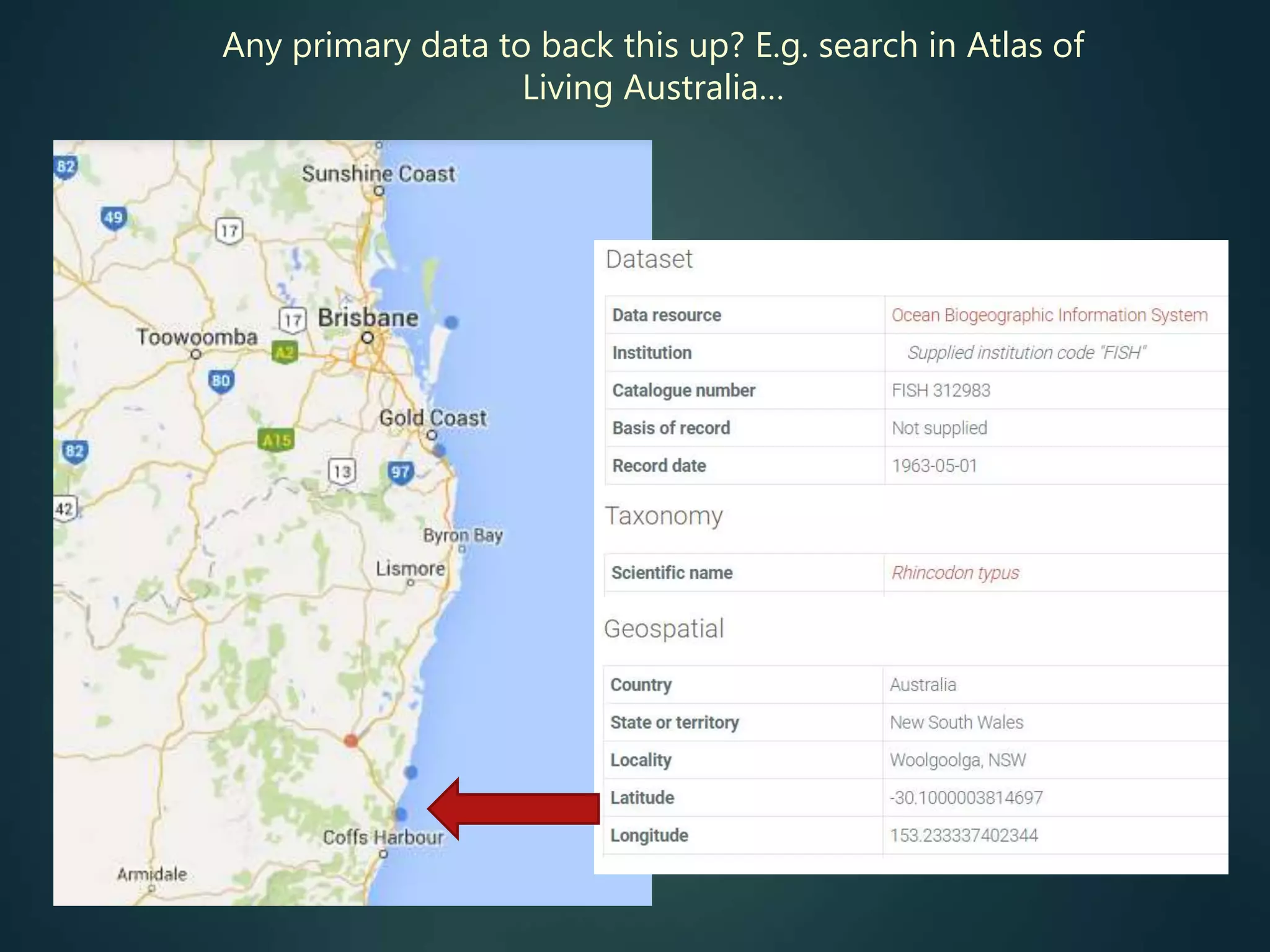 Any primary data to back this up? E.g. search in Atlas of
Living Australia…
 