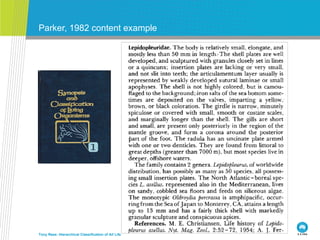 Parker, 1982 content example Tony Rees: Hierarchical Classification of All Life 