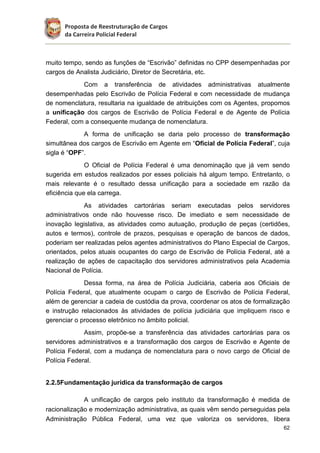 Reestruturação de Cargos da Carreira Policial Federal