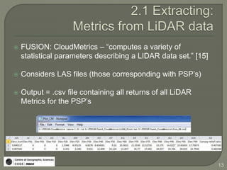 Reeves: Modelling & Estimating Forest Structure Attributes Using LiDAR ...