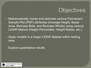 Reeves: Modelling & Estimating Forest Structure Attributes Using LiDAR ...