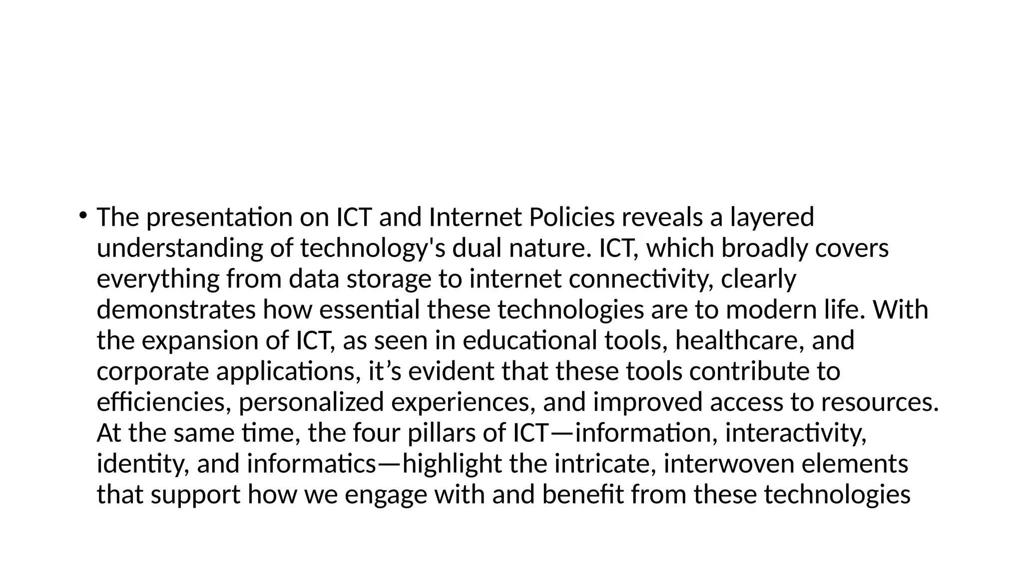 reflection paper aboutICT & Internet Policies | PPTX