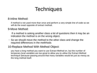Refactoring Techniques | ODP