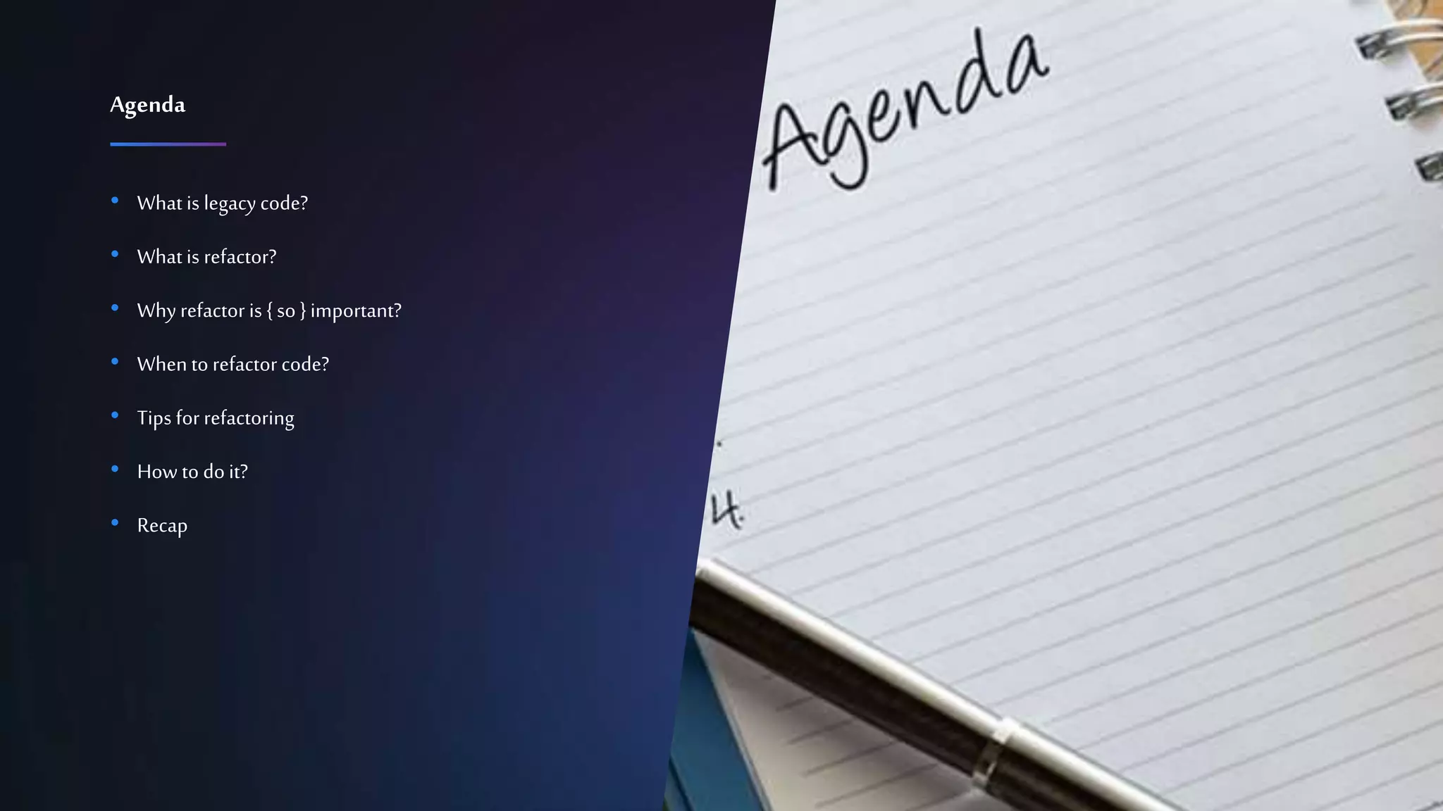 Confidential 3
• What is legacy code?
• What is refactor?
• Why refactor is {so }important?
• When to refactor code?
• Tips for refactoring
• How to do it?
• Recap
Agenda
 