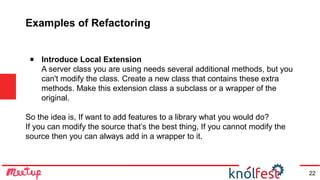 Refactoring: Improving the design of existing code | ODP