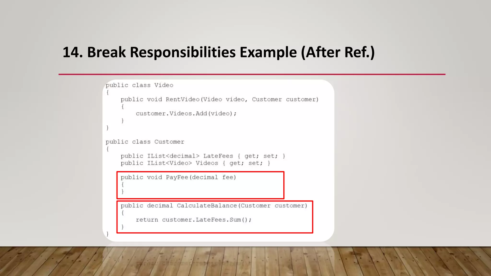 14. Break Responsibilities Example (After Ref.)
 