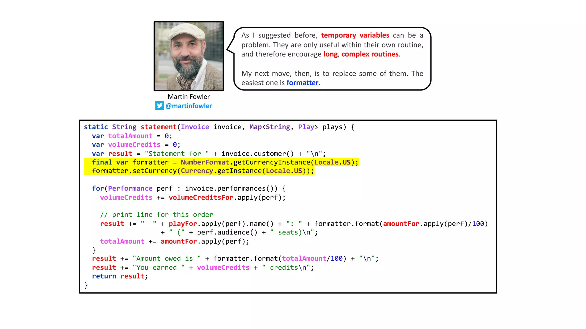 Refactoring: A First Example - Martin Fowler’s First Example of ...