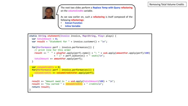 Refactoring: A First Example - Martin Fowler’s First Example of ...