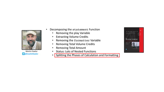 Refactoring: A First Example - Martin Fowler’s First Example of ...
