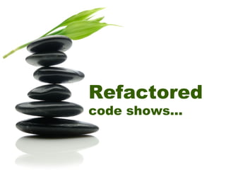 Refactored
code shows...
 