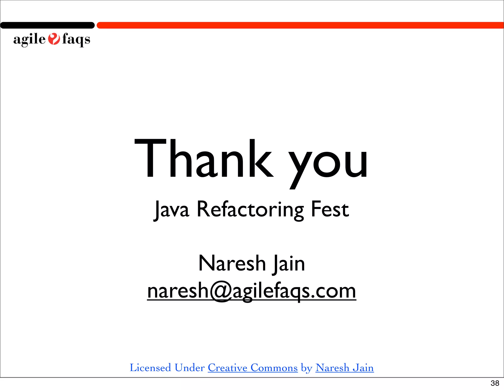 Refactoring Fest