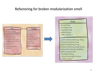 87
Refactoring for broken modularization smell
 