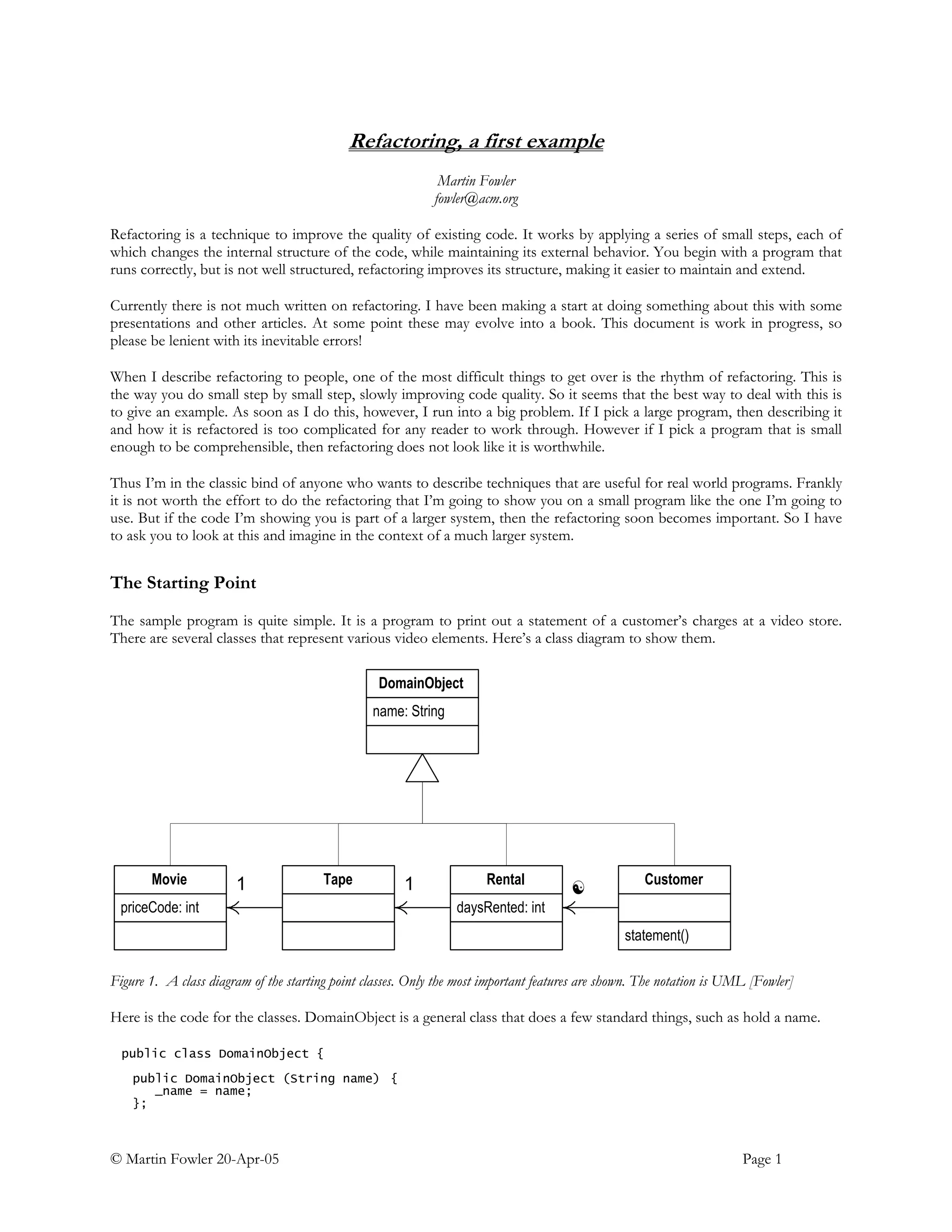 Refactoring Simple Example | PDF