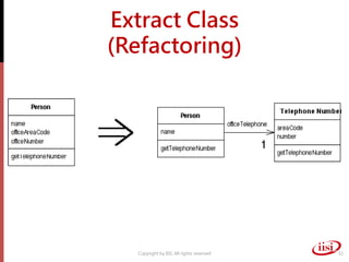 Extract Class
(Refactoring)




  Copyright by IISI. All rights reserved   32
 