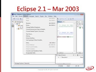 Eclipse 2.1 – Mar 2003




       Copyright by IISI. All rights reserved   6
 