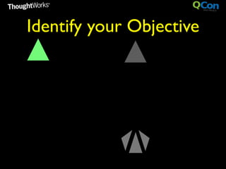 Identify your Objective
                 “Passive” design




•   Bad Smells

•   Metrics
 