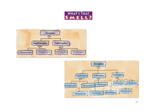 45
Missing encapsulation
This smell occurs when the encapsulation of implementation
variations in a type or hierarchy is missing.
 