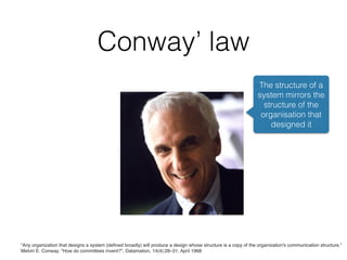 Example: Architectural
refactoring
Remove one of the dependencies
Change dependency direction
Move one of the dependencies
 