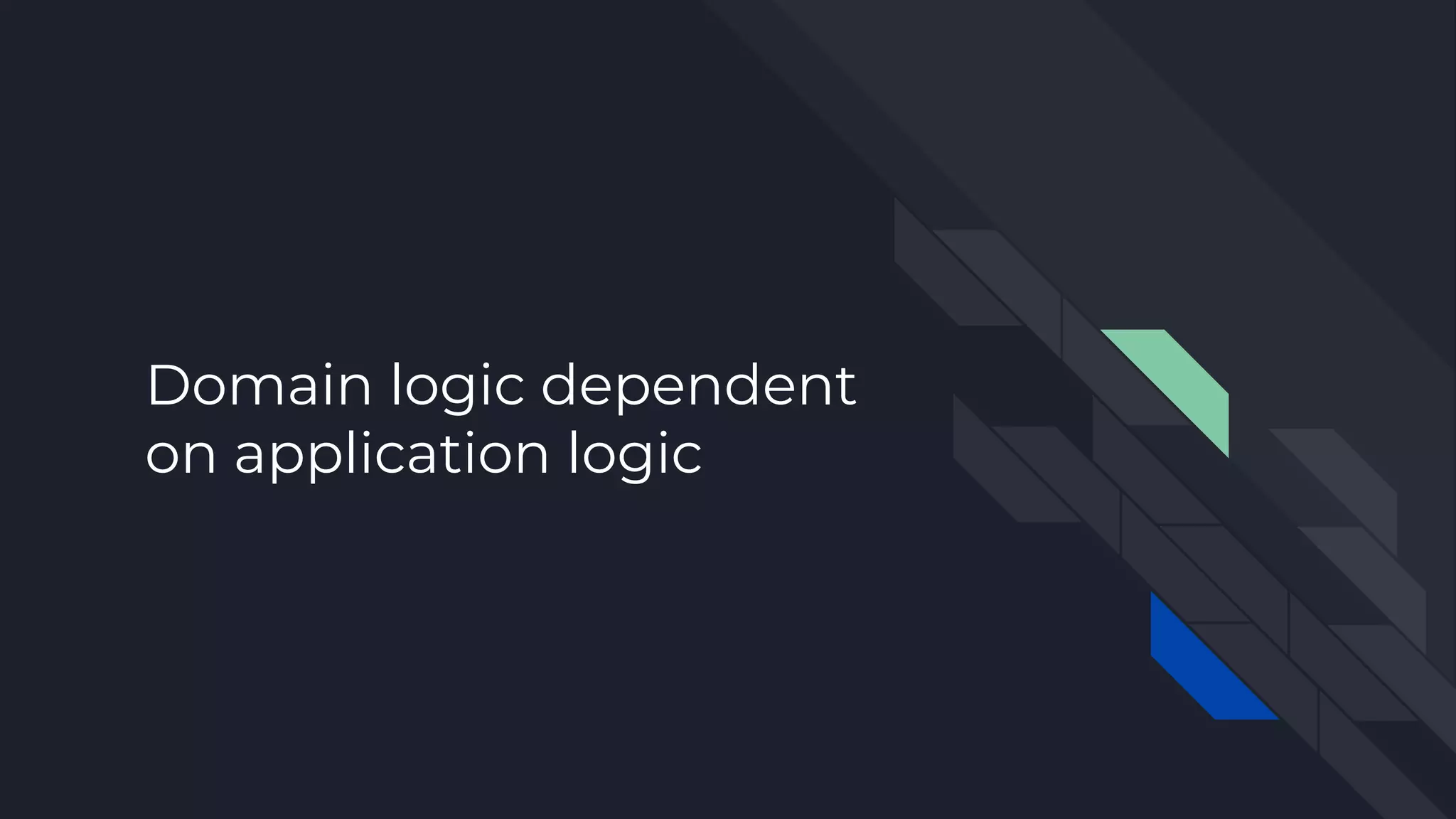 Domain logic dependent
on application logic
 