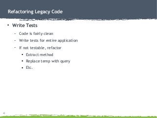Refactoring Legacy Code | PDF