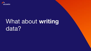 What about writing
data?
 