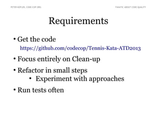 Refactoring the Tennis Kata (2013) | PDF