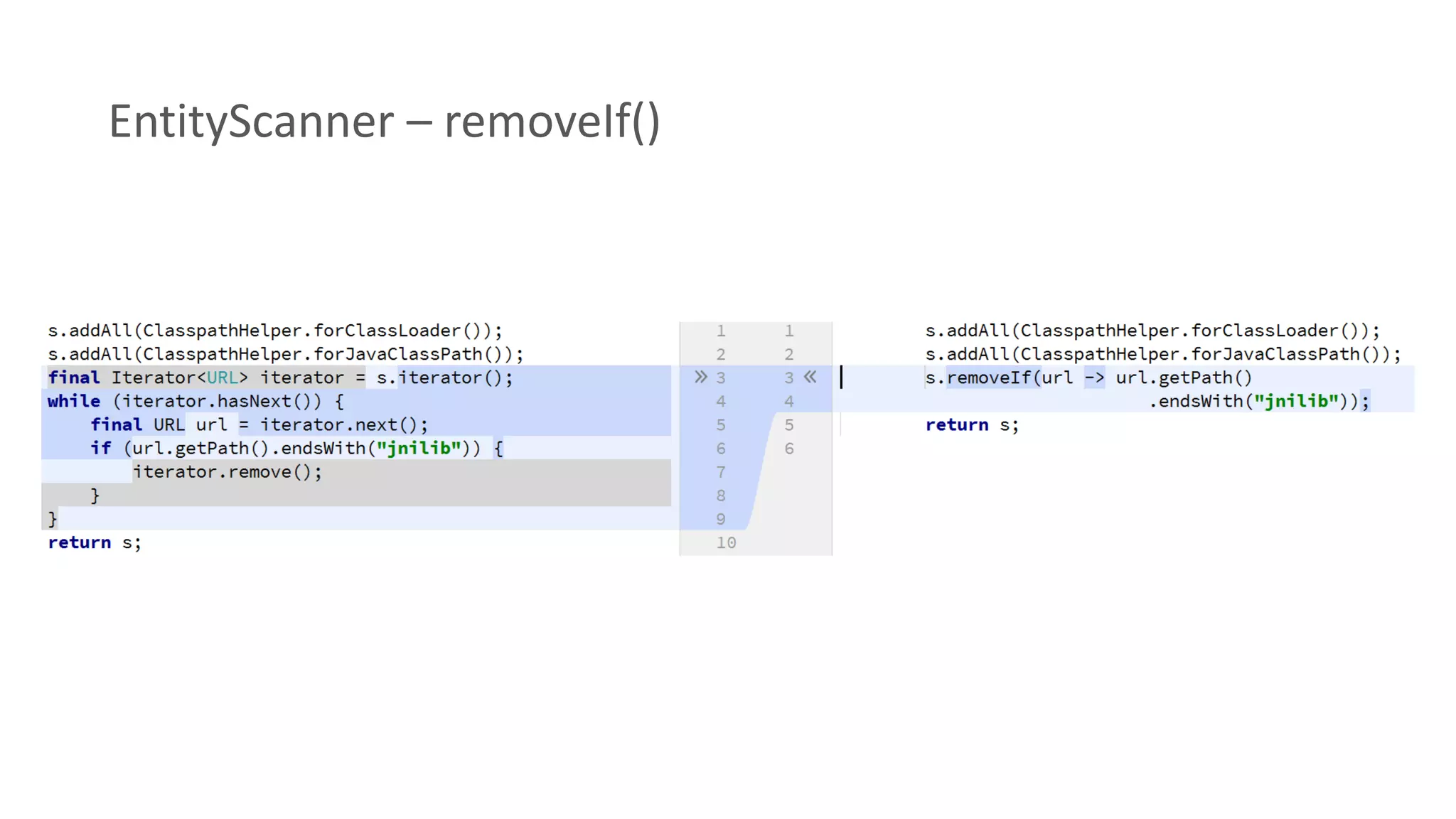 EntityScanner – removeIf()
 